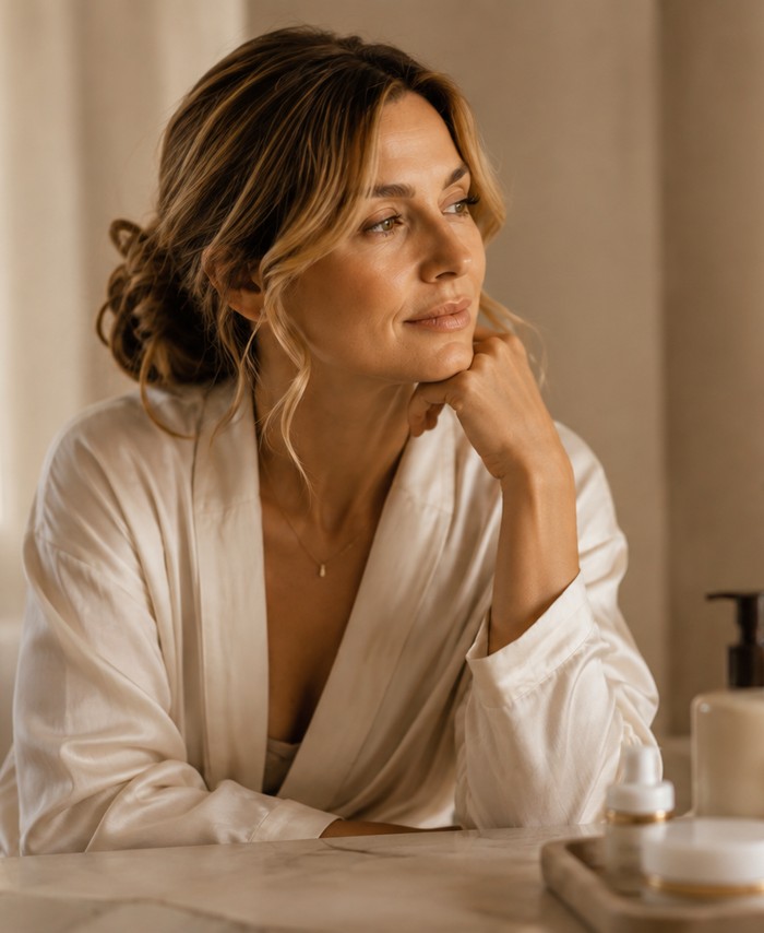 Woman enjoying a calm beauty experience at Adored Maison Woollahra